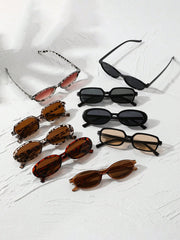9pcs Cat Eye Tinted Lens Sunglasses Set