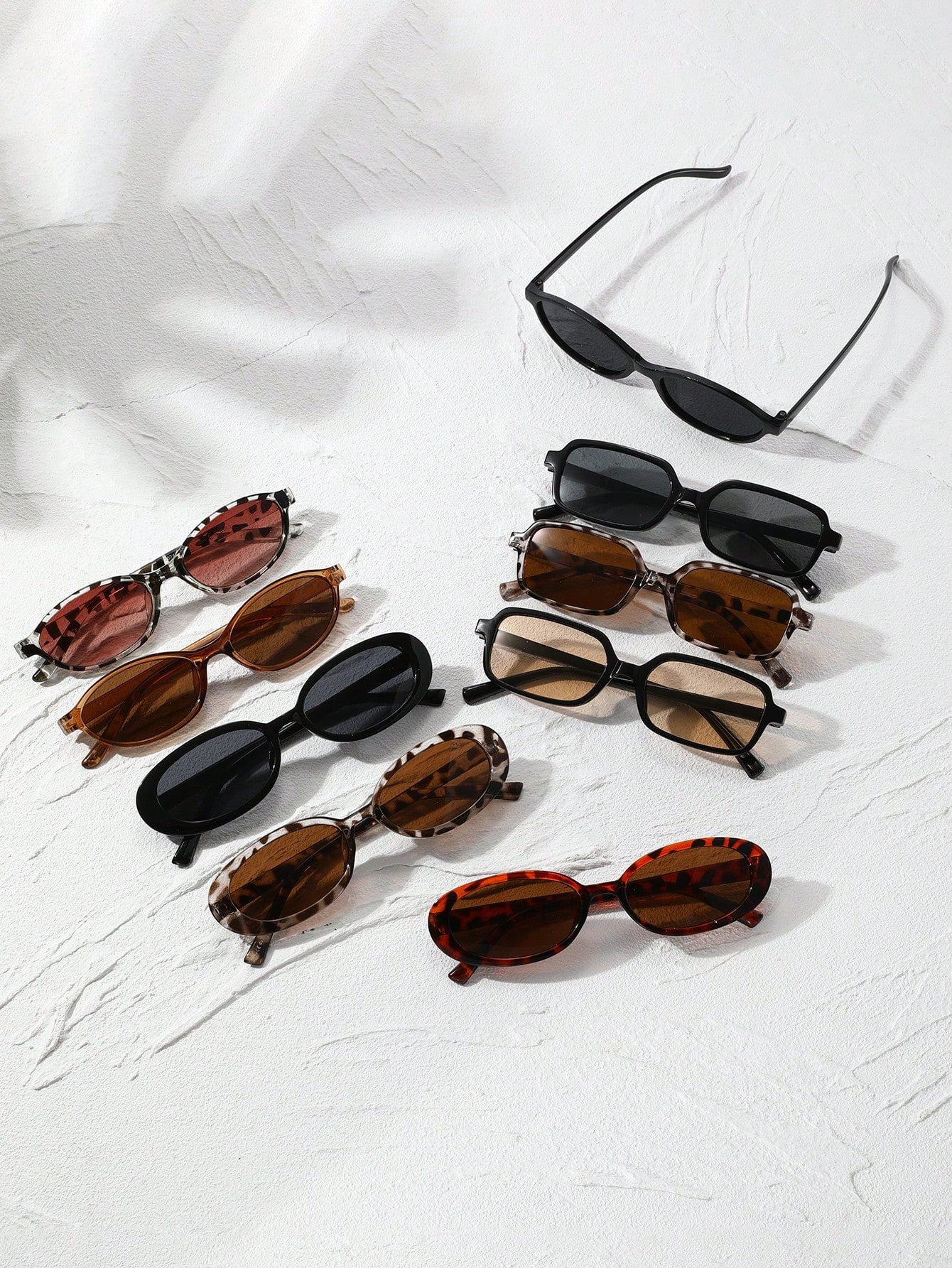 9pcs Cat Eye Tinted Lens Sunglasses Set