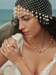 1pc White Pearl Decorated Hairband Rhinestone Headpiece