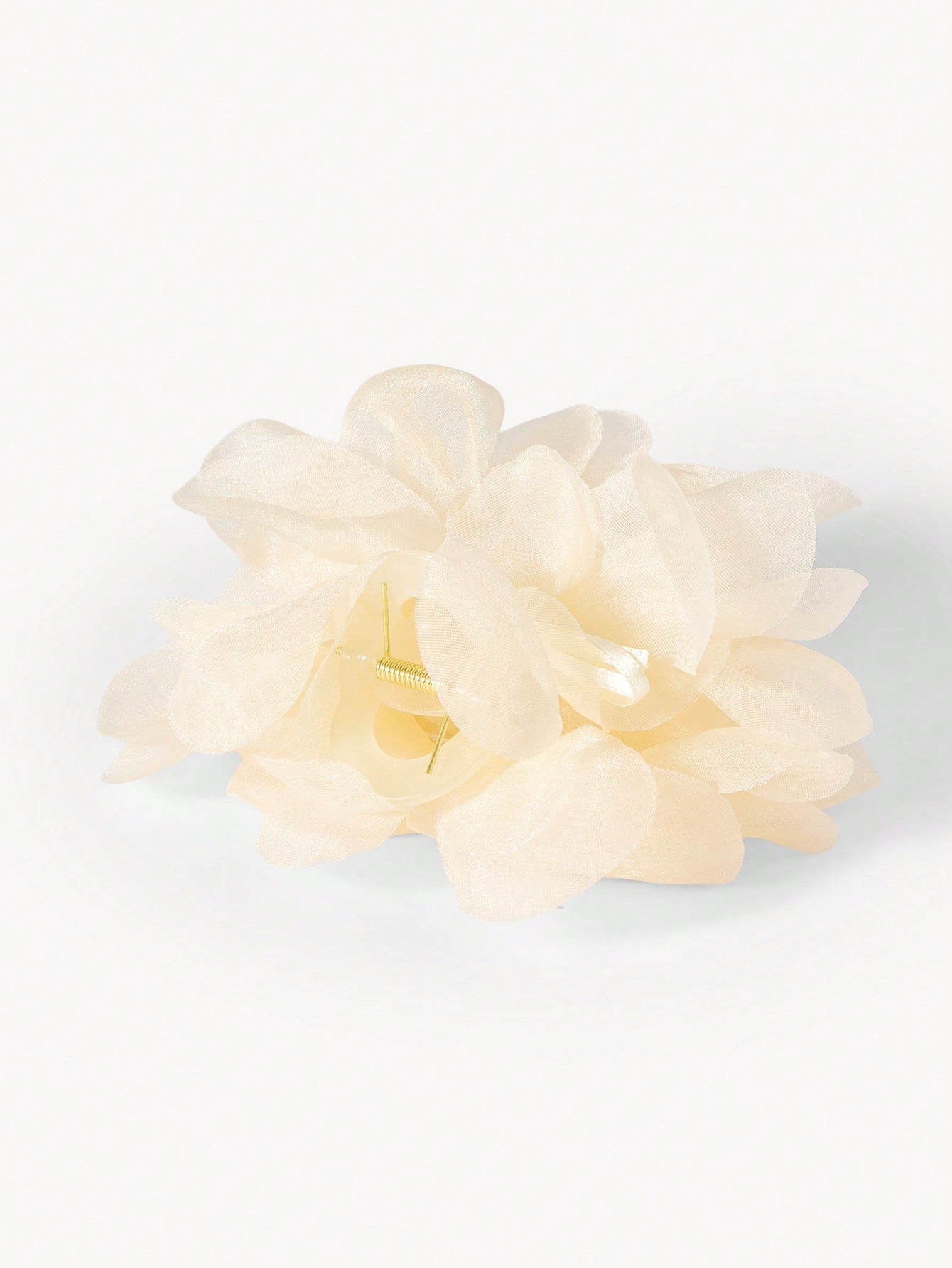 1pc Faux Pearl Decorated Super Fairy Pink Mesh Flower Hair Clips