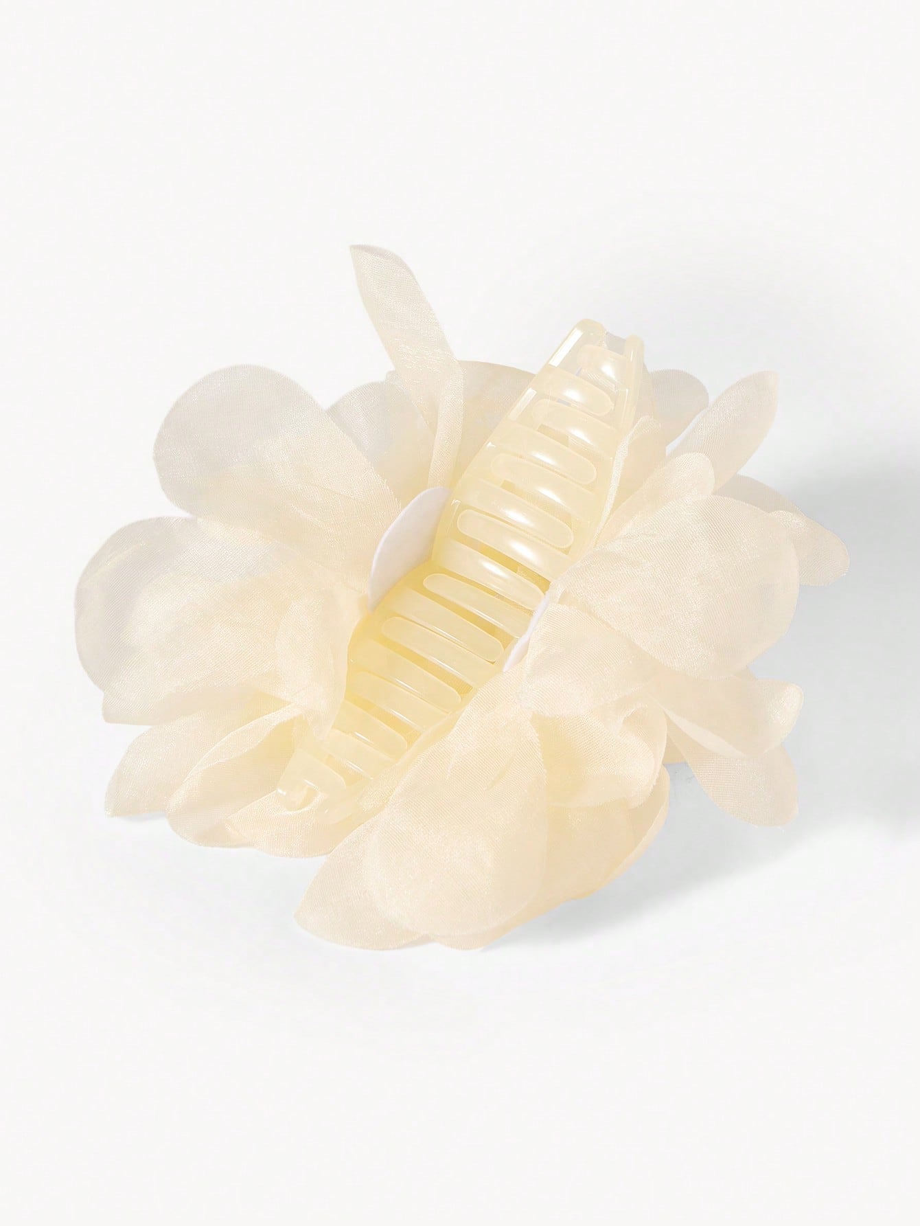 1pc Faux Pearl Decorated Super Fairy Pink Mesh Flower Hair Clips