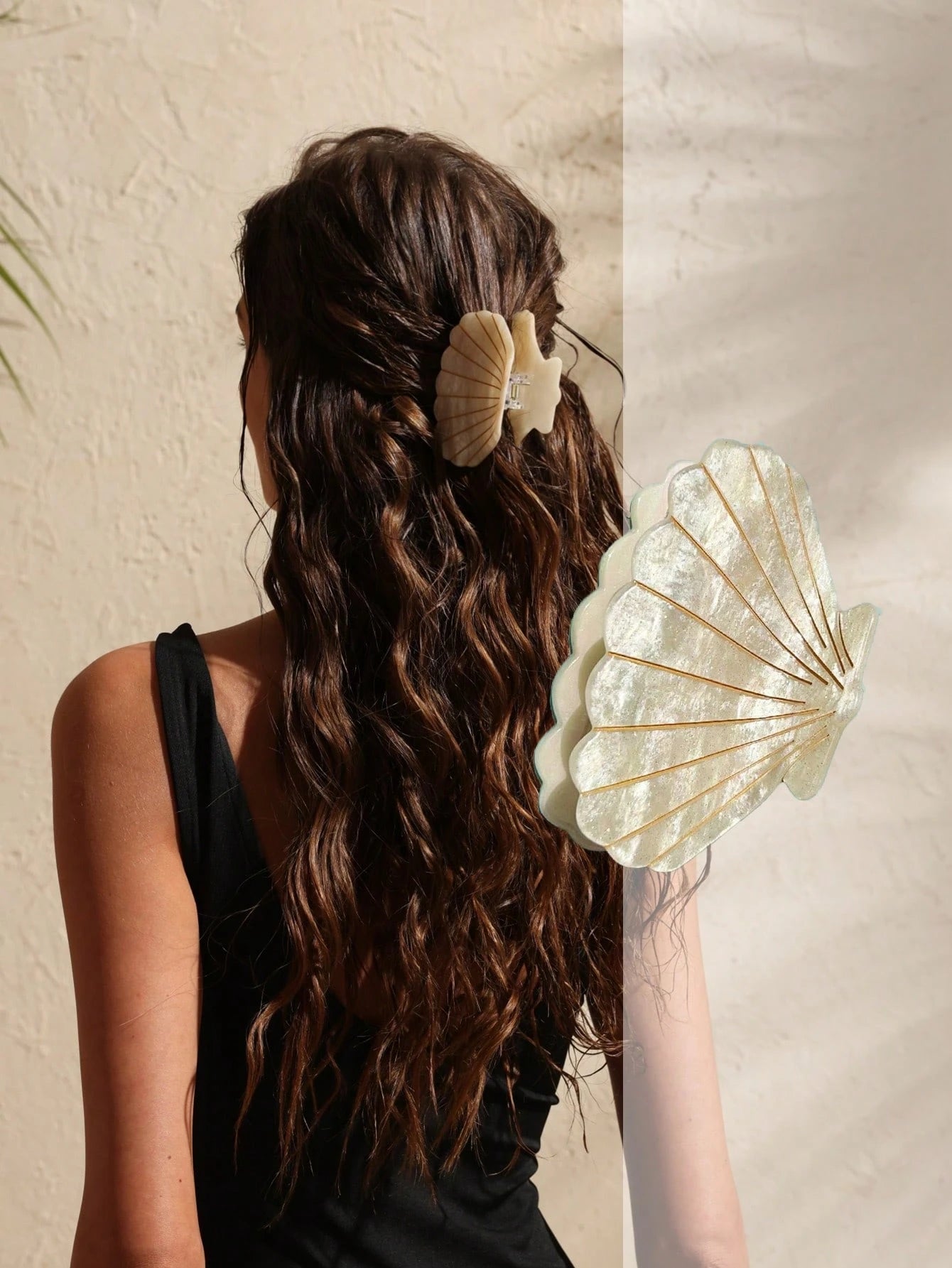 1pc Jumbo 8cm Tropical Seashell Hair Claw Clip