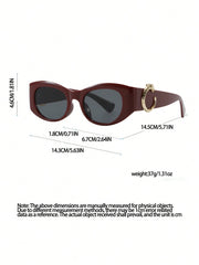Casual Retro Burgundy Sunglasses