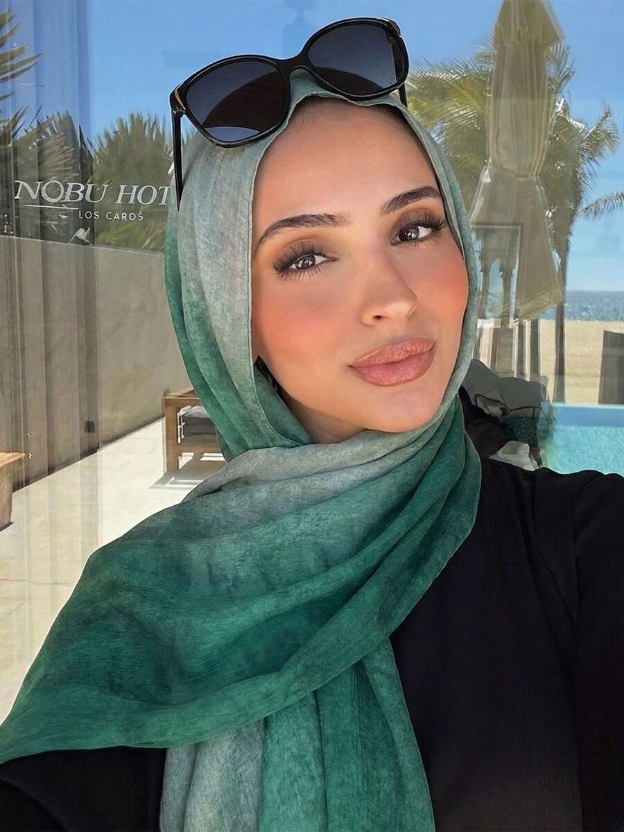 1pc Bohemian Style Watercolor Print Headscarf