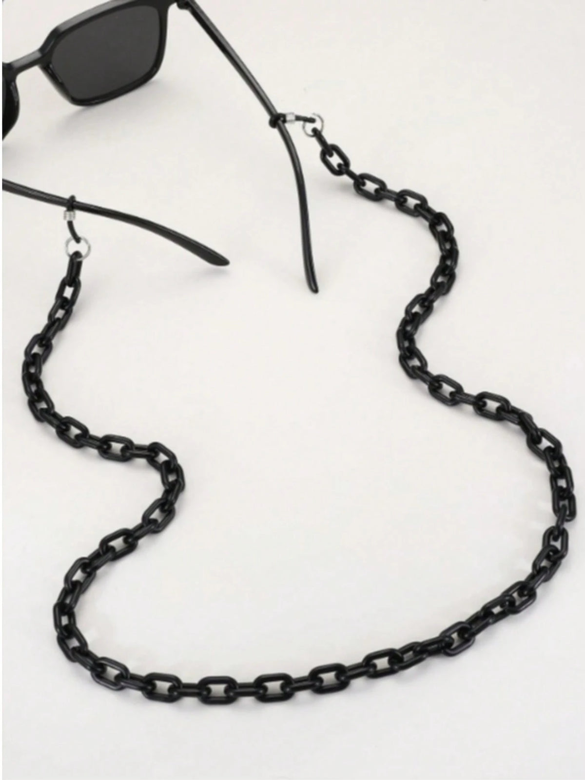 All-Black Turquoise Shell Texture Eyeglasses Chain