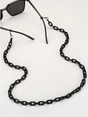 All-Black Turquoise Shell Texture Eyeglasses Chain