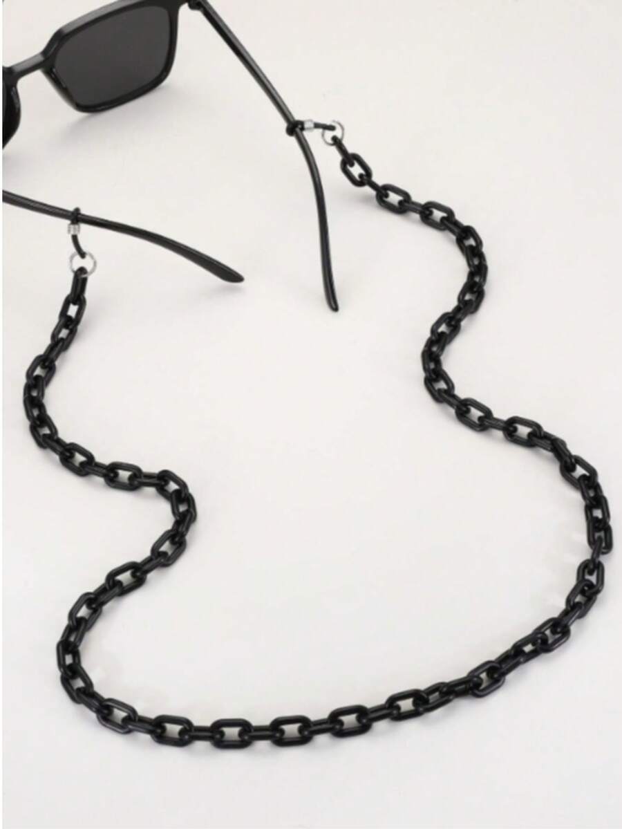 All-Black Turquoise Shell Texture Eyeglasses Chain