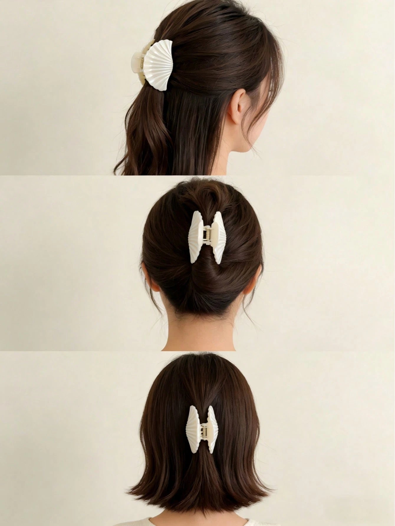6pcs Acrylic Shell Hair Claws Set