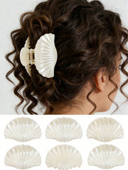 6pcs Acrylic Shell Hair Claws Set
