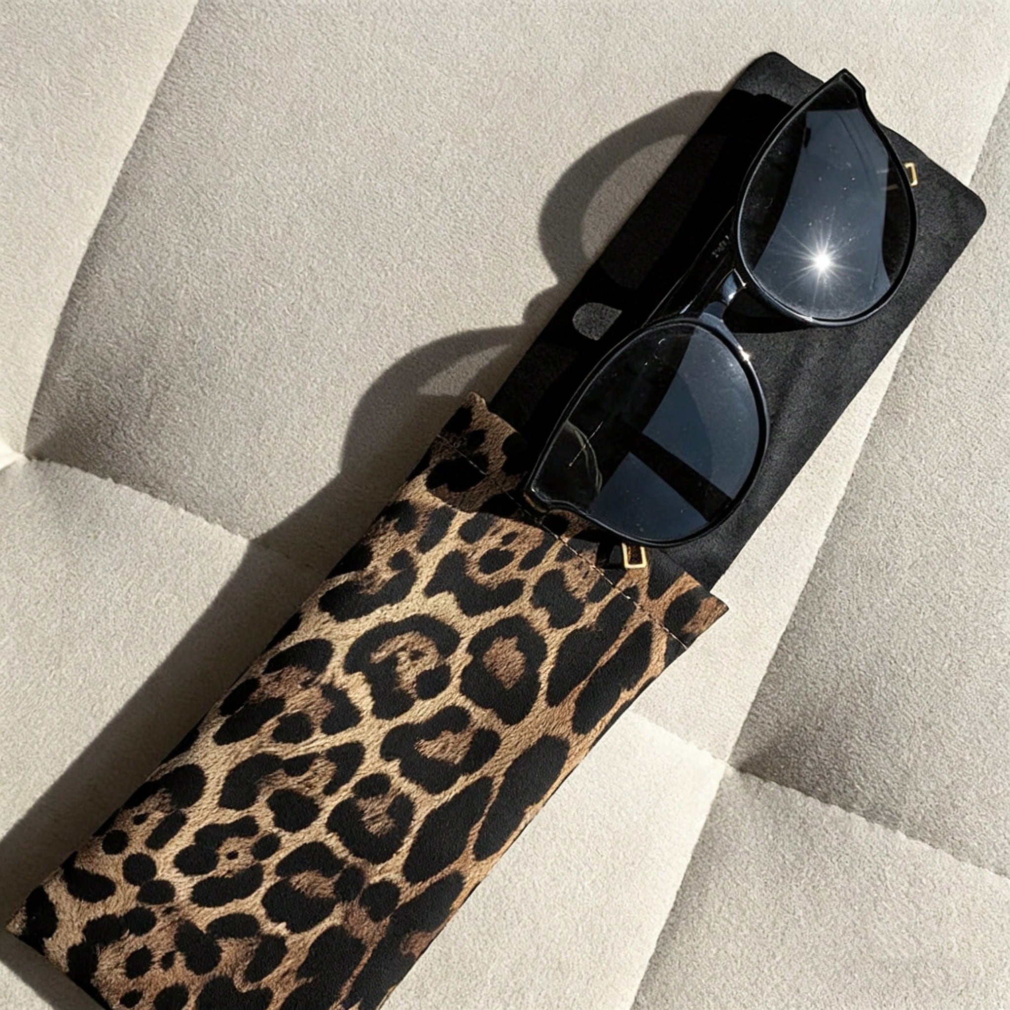 1pc Leopard Print  Glasses Pouch