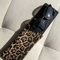 1pc Leopard Print  Glasses Pouch