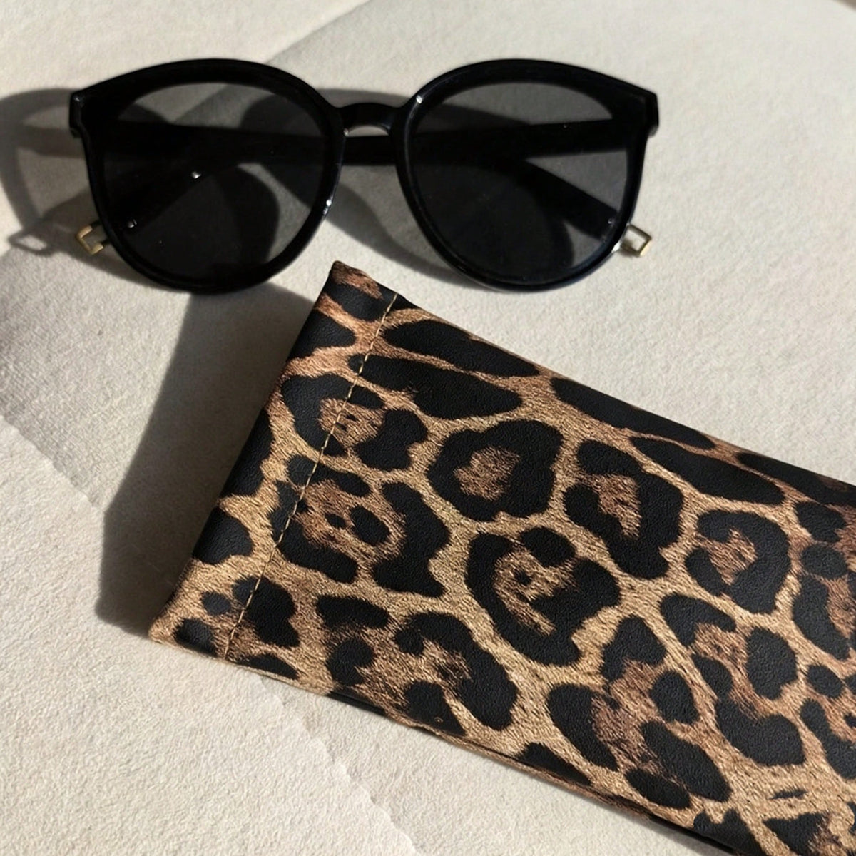 1pc Leopard Print  Glasses Pouch