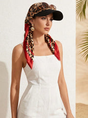 1pc Leopard Print Satin Headscarf Hat