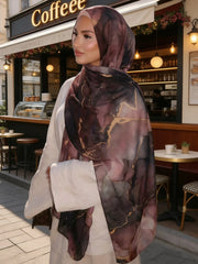 1pc Bohemian Style Tie Dye Tie-Dye Print Viscose Hijab