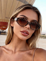 Oval Leopard Print Sunglasses