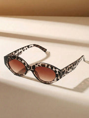 Oval Leopard Print Sunglasses