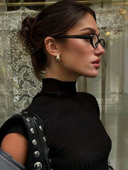 Full-Rim Oval Retro Eyeglasses