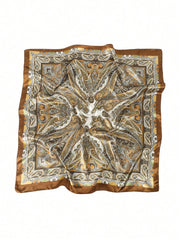 1pc Vintage Paisley Pattern Square Satin Scarf