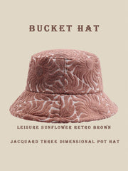 1pc Casual Sunwave Polyester Seashell Jacquard Decor Bucket Hat