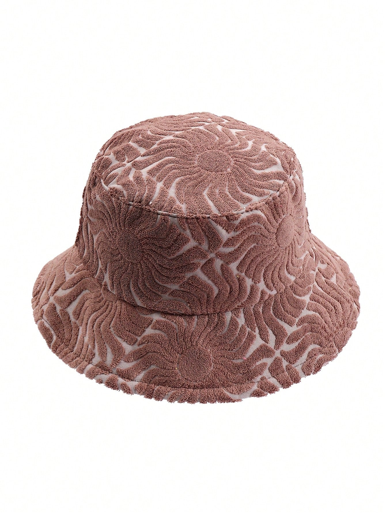 1pc Casual Sunwave Polyester Seashell Jacquard Decor Bucket Hat