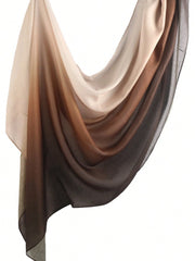 1PC Casual Khaki Brown Gradient Headscarf