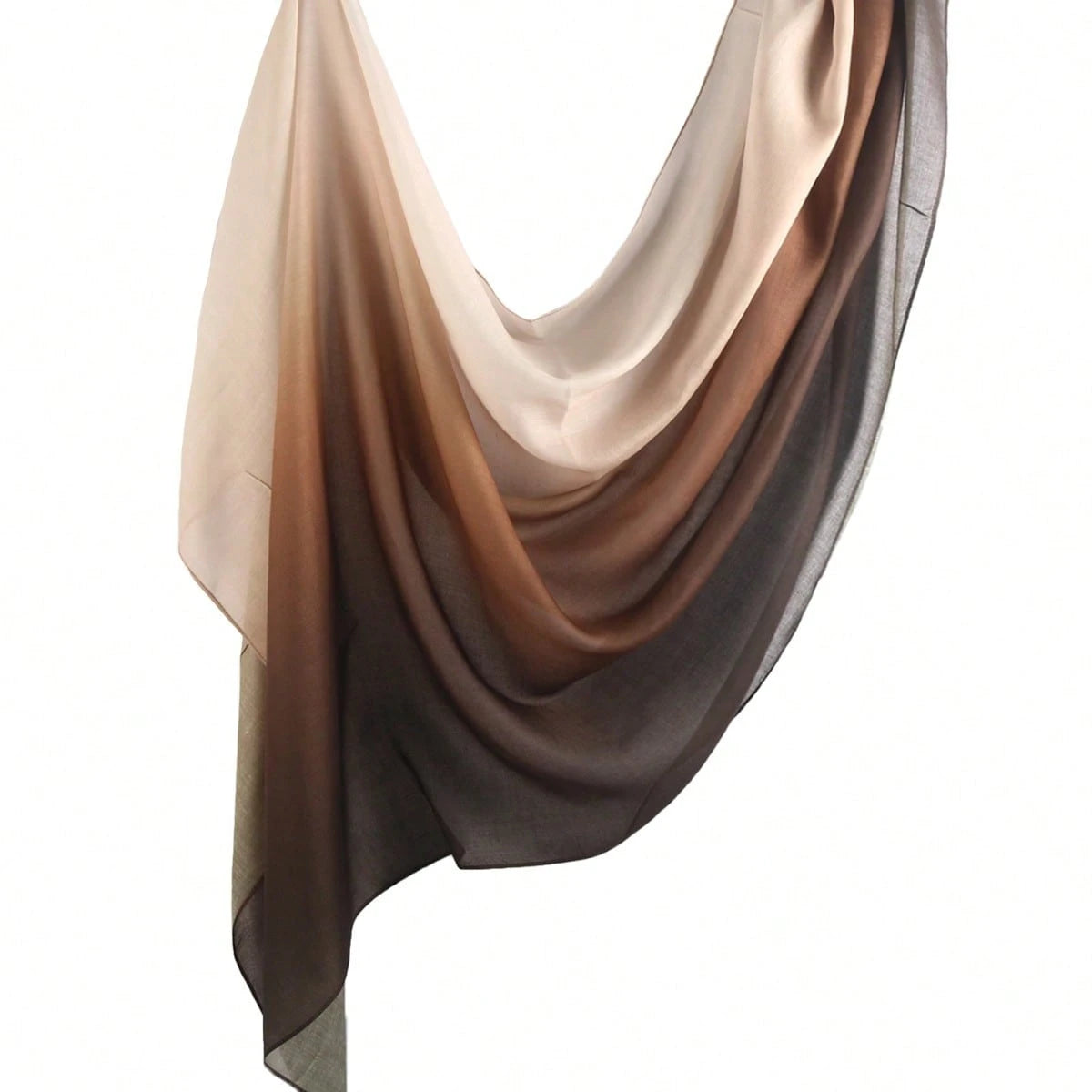 1PC Casual Khaki Brown Gradient Headscarf