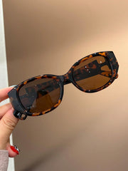 1pc Leopard Print Tortoiseshell Oval Frame Glasses