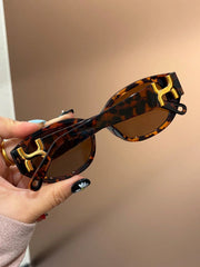 1pc Leopard Print Tortoiseshell Oval Frame Glasses