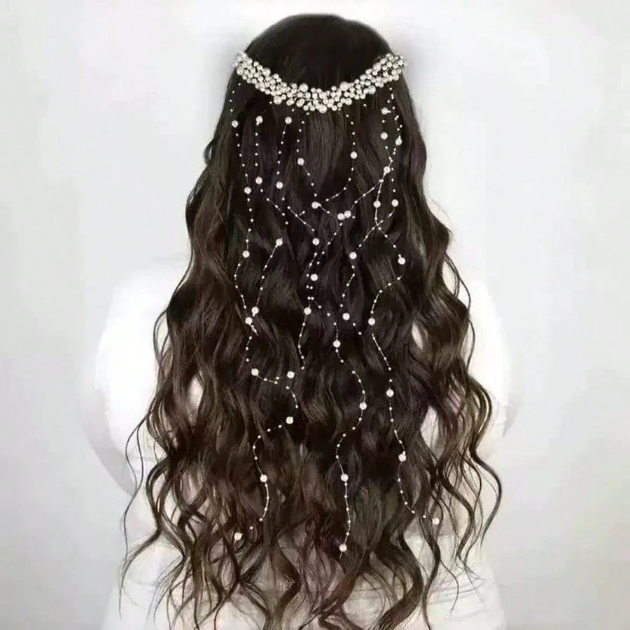 Multi-Layer Faux Pearl Tassel Hair