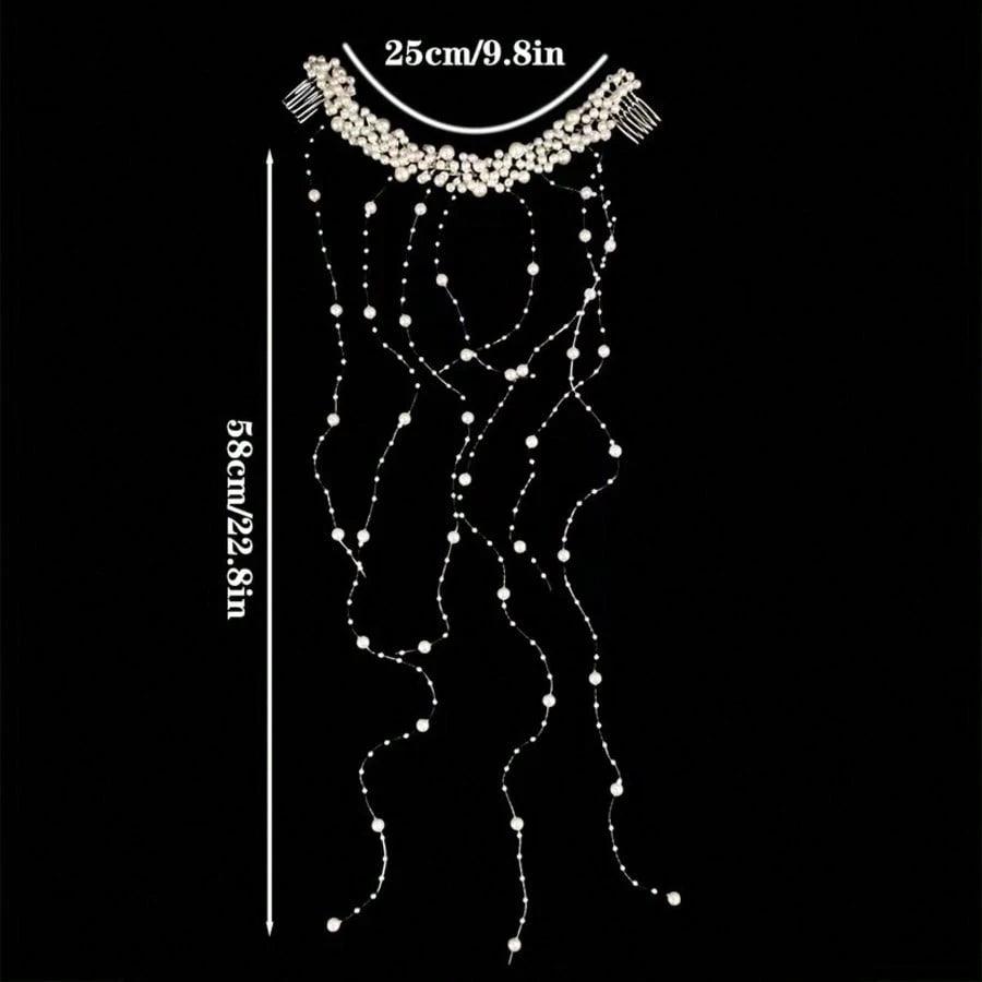 Multi-Layer Faux Pearl Tassel Hair