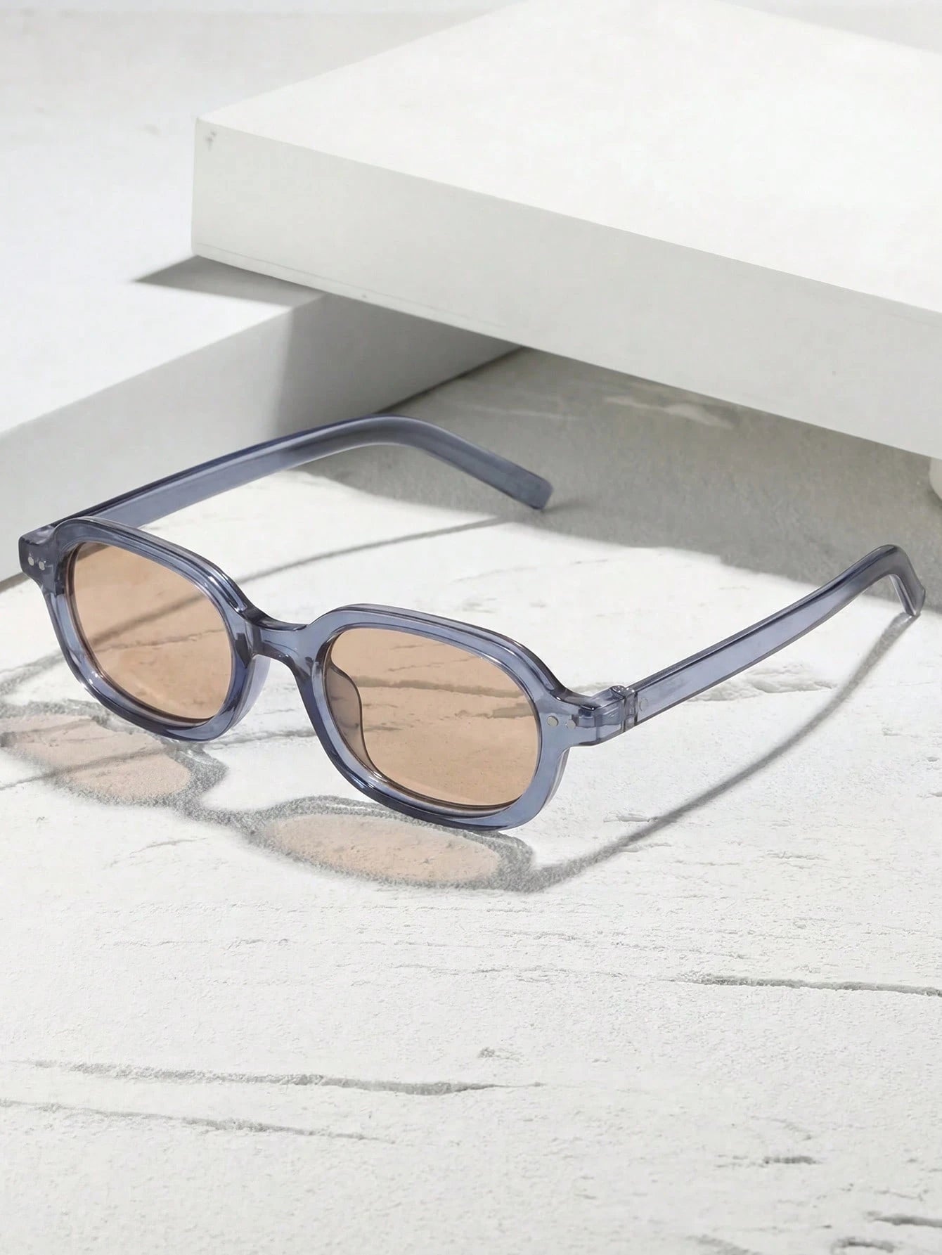 Square Small Frame Light Color Sunglasses