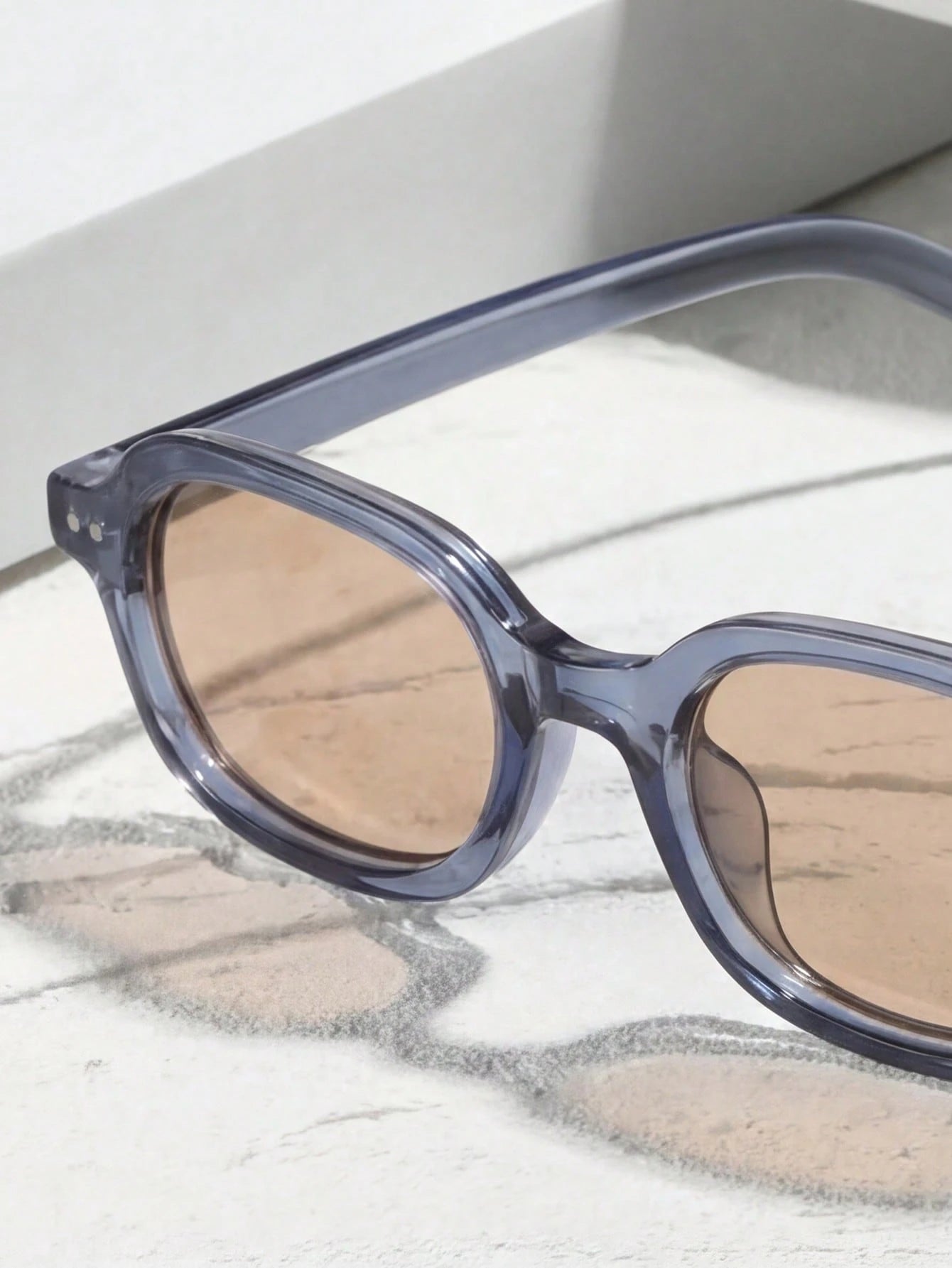 Square Small Frame Light Color Sunglasses