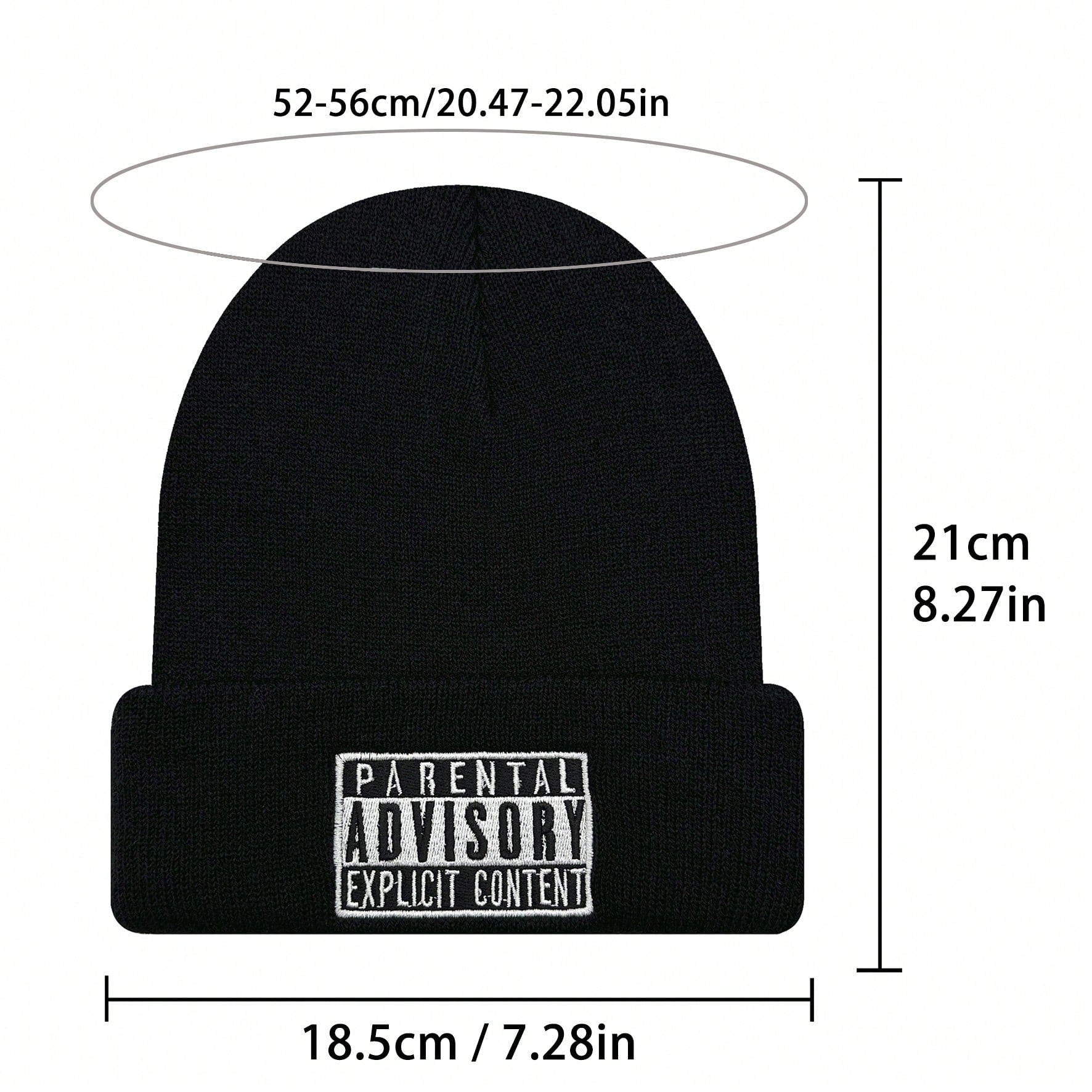 1pc Knitted Beanie Hat With Embroidered Letter