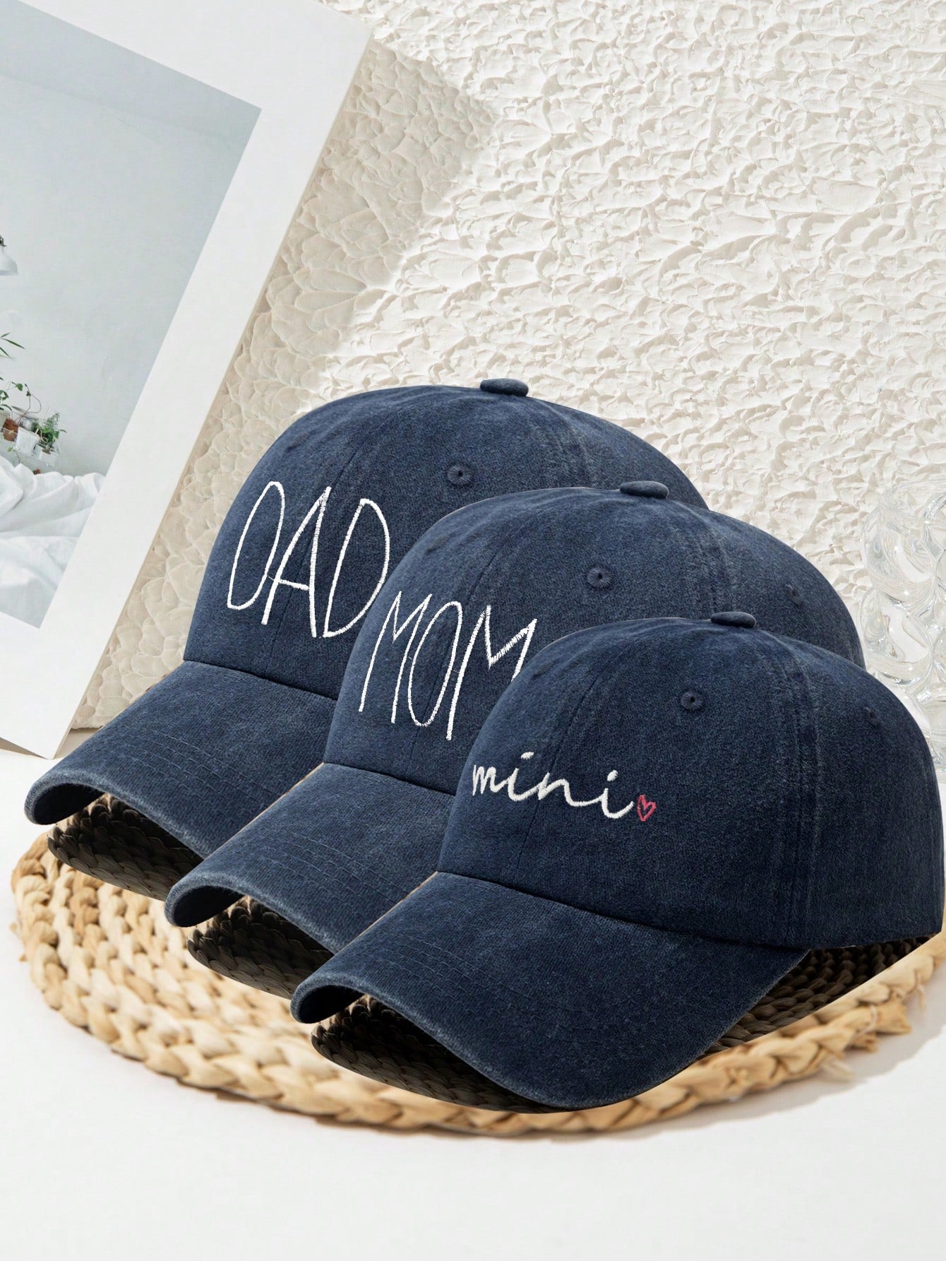 3pcs Embroidered Baseball Cap Set