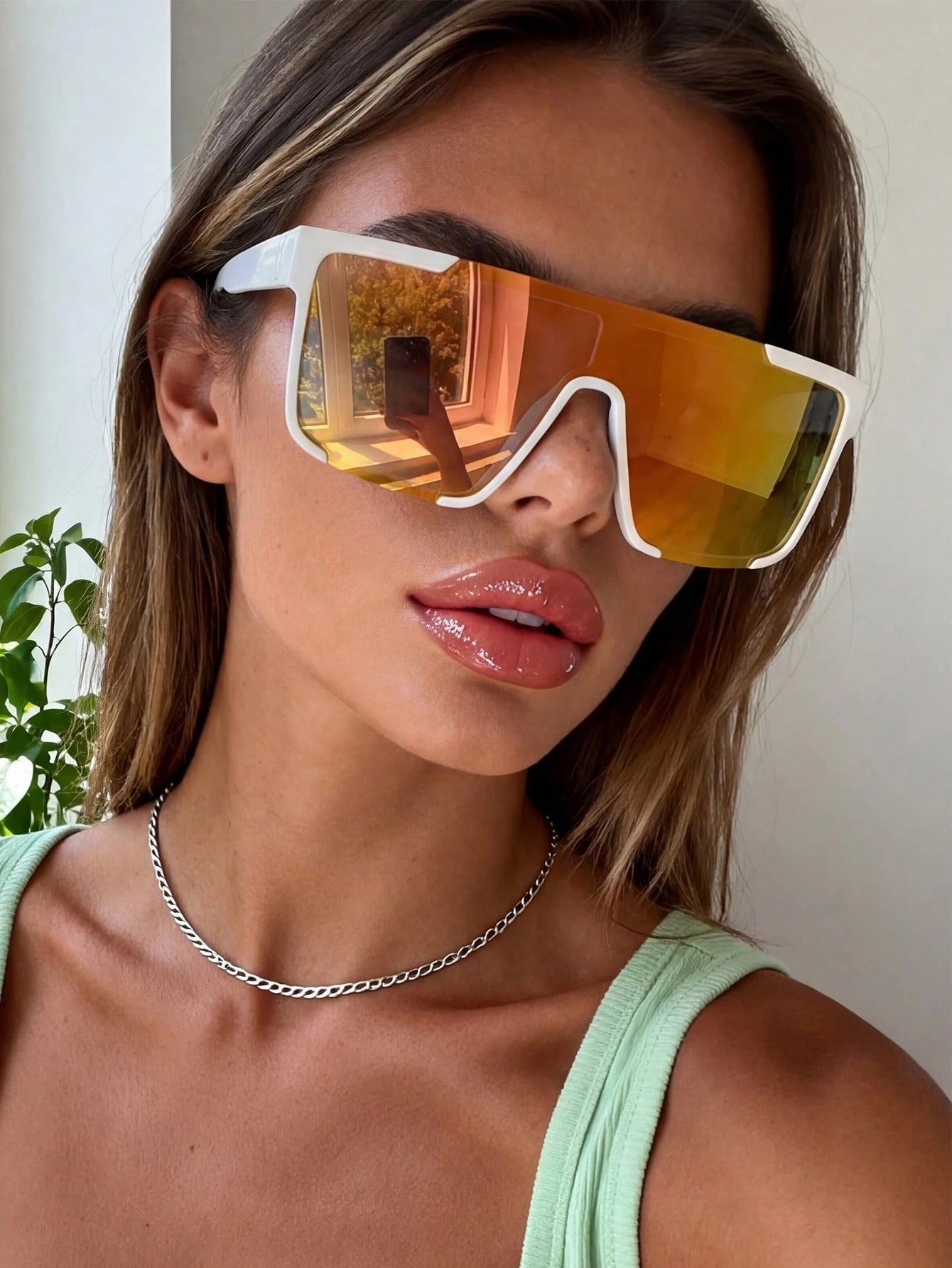 Oversized Colorful Sports Sunglasses
