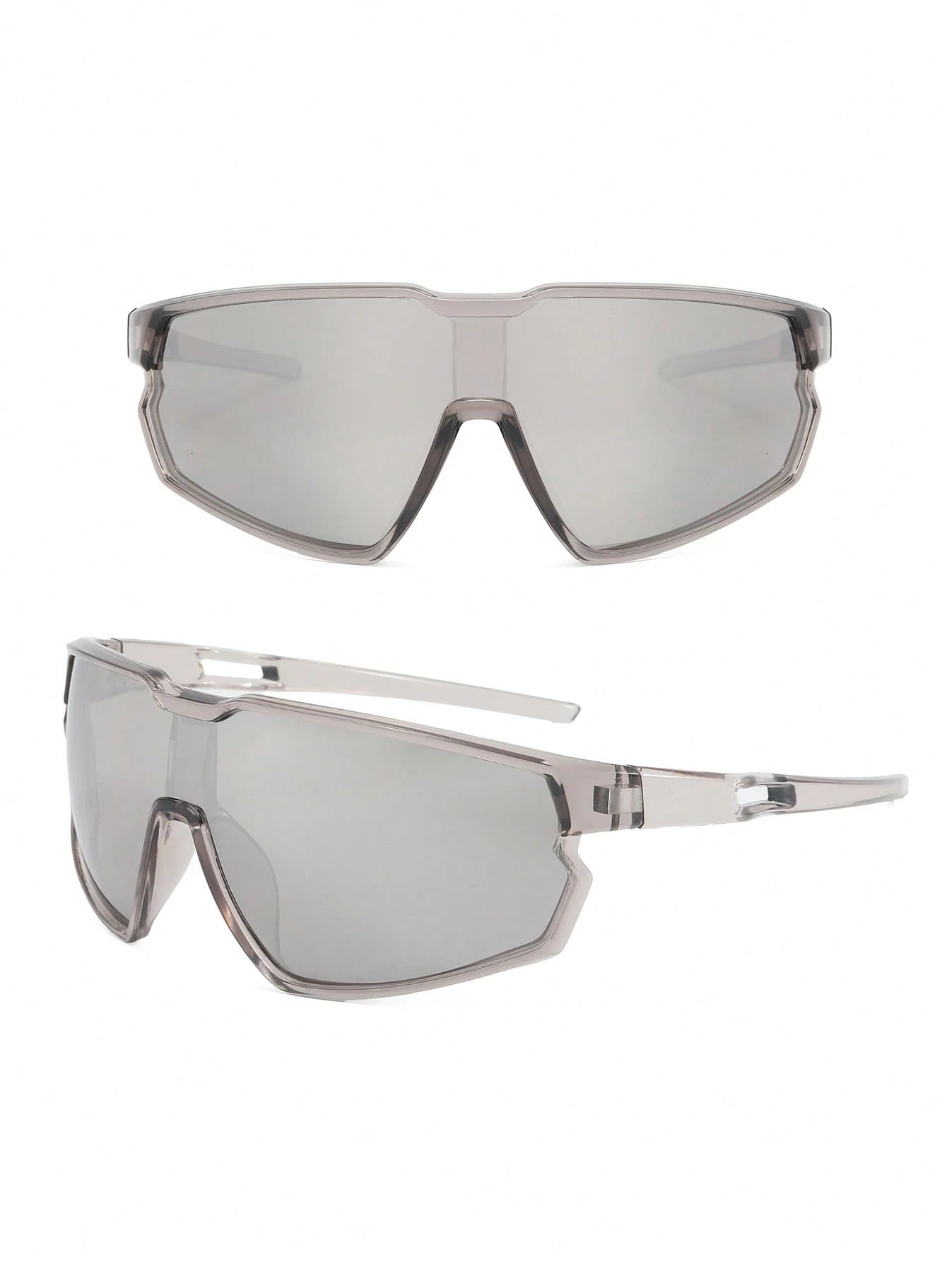 Large Frame One-Piece Mercury Reflective Eyeglasses