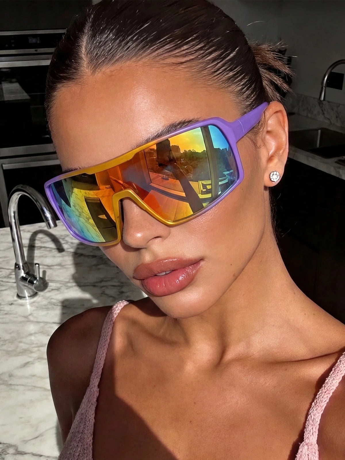 Oversized Fashion Sports Glasses