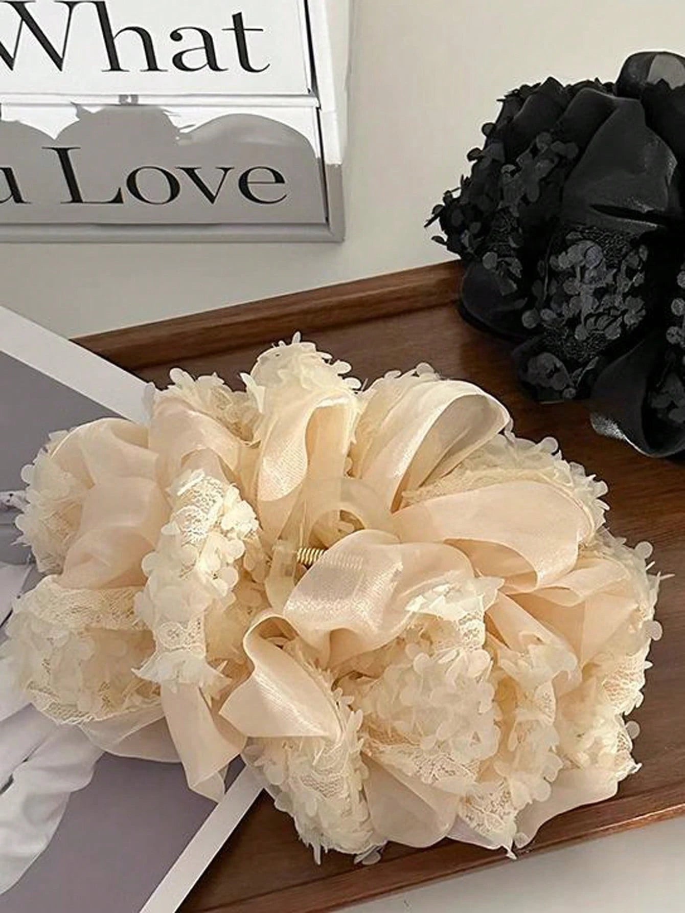 1pc Floral Large Multi-Layer Bowknot Hair Clip