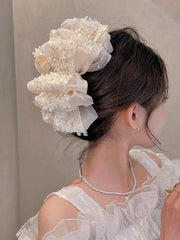 1pc Floral Large Multi-Layer Bowknot Hair Clip