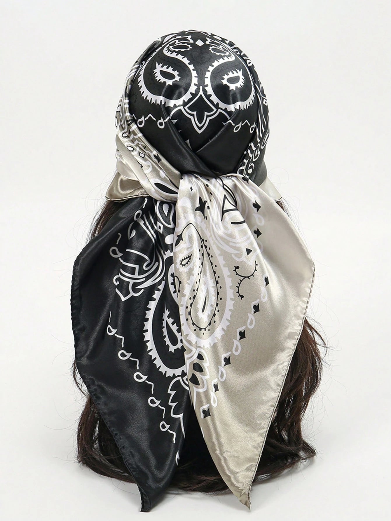 1pc Bohemian Style Paisley Dual-Color Printed Bandana