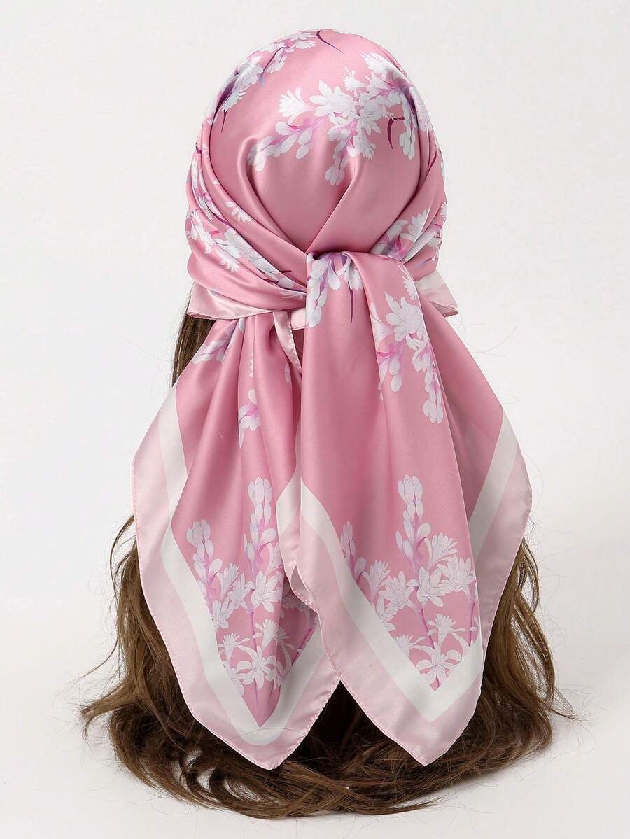 1pc Simple Printed Square Scarf