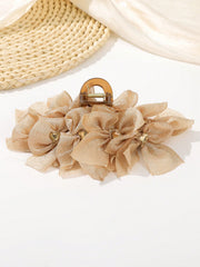 Oversized Organza Bow Hair Clip Brown