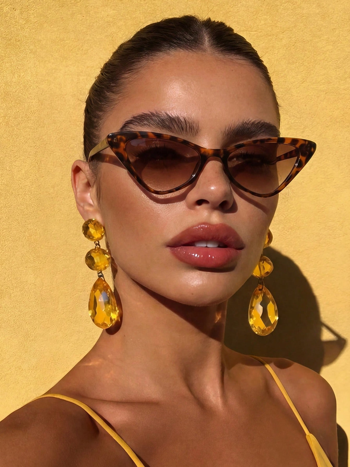 Cat Eye Beach Leopard Print Sunglasses