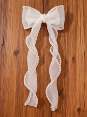 1pc Pearl Decor Bow Hair Clip - www.thetreasurebox.me