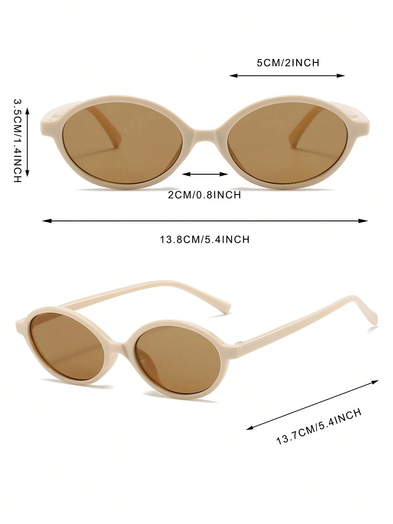 1pcs Oval PC Frame Vintage Chic Runway Sunglasses