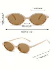 1pcs Oval PC Frame Vintage Chic Runway Sunglasses