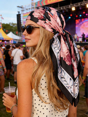 1pc Floral Print Square Scarf
