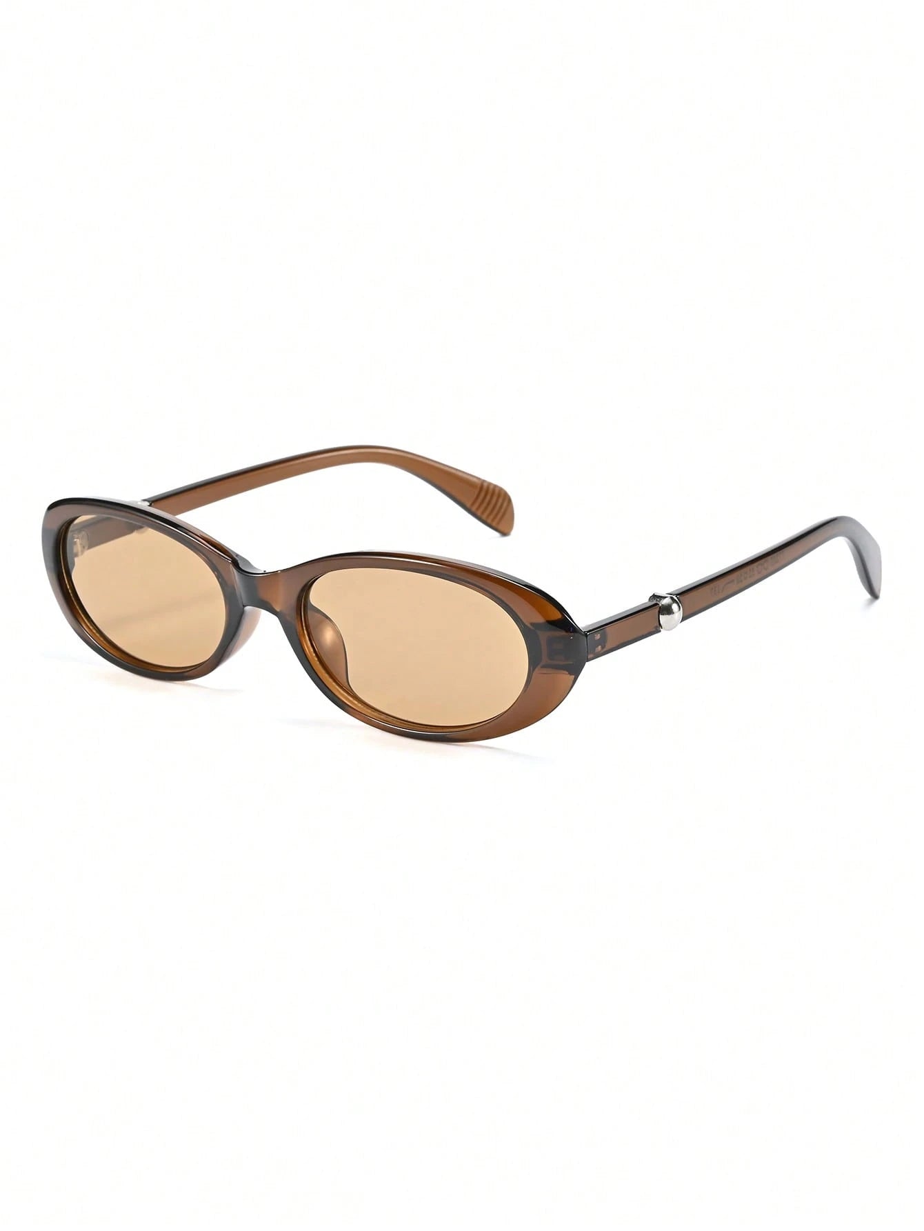 1pc Oval Transparent Tinted Sunglasses