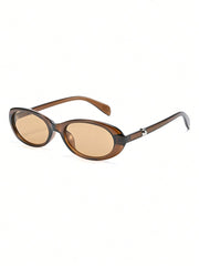 1pc Oval Transparent Tinted Sunglasses