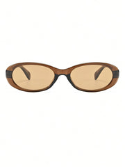 1pc Oval Transparent Tinted Sunglasses